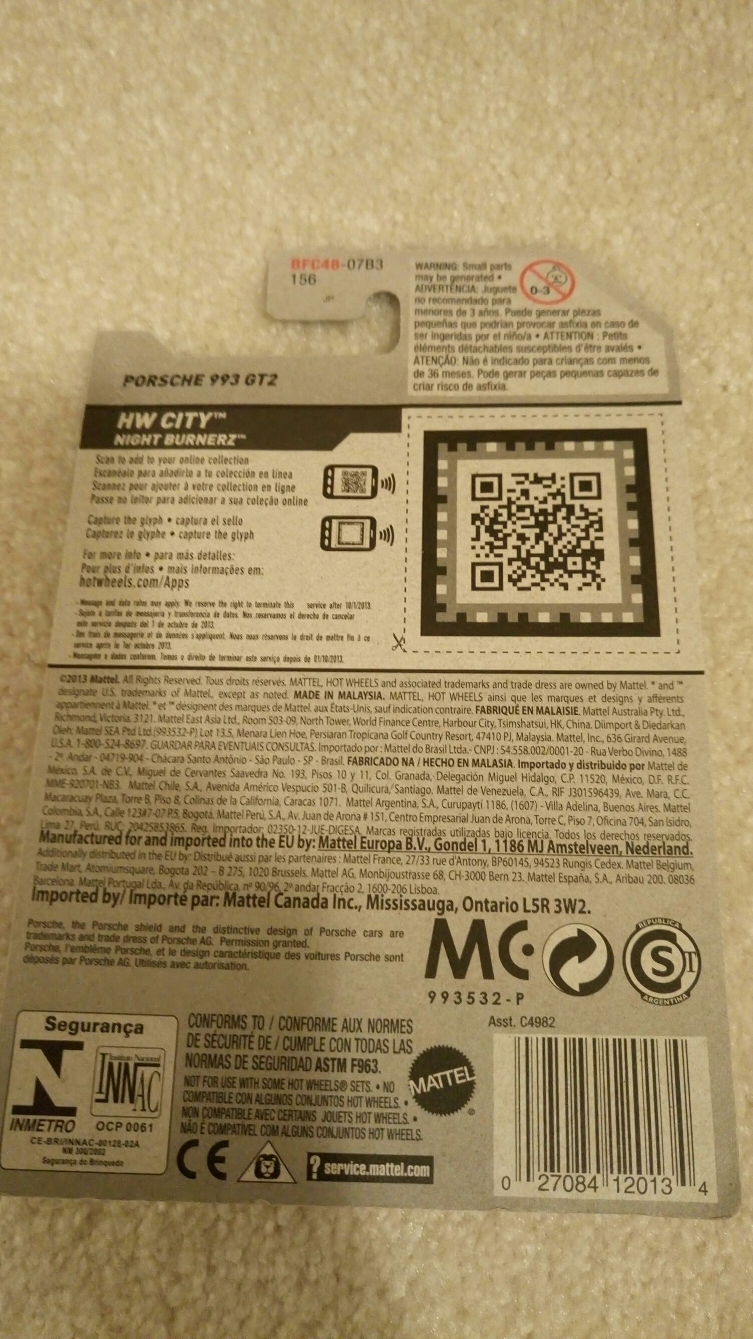 Porsche 993 GT2 - HW City toy car collectible - Main Image 2