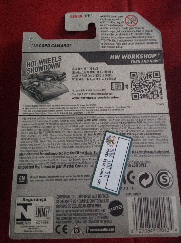 ’13 Copo Camaro - ’14 HW Workshop toy car collectible - Main Image 2