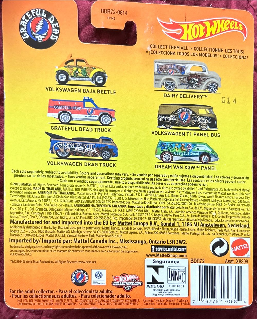 Hot Wheels Grateful Dead - Volkswagen Baja Beetle - 2014 Pop Culture - Grateful Dead toy car collectible - Main Image 2