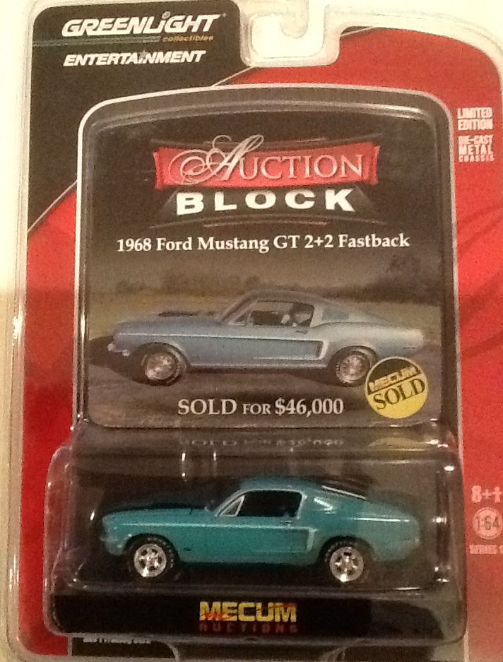GL - 1968 Ford Mustang GT 2+2 Fastback - Auction Block toy car collectible - Main Image 1