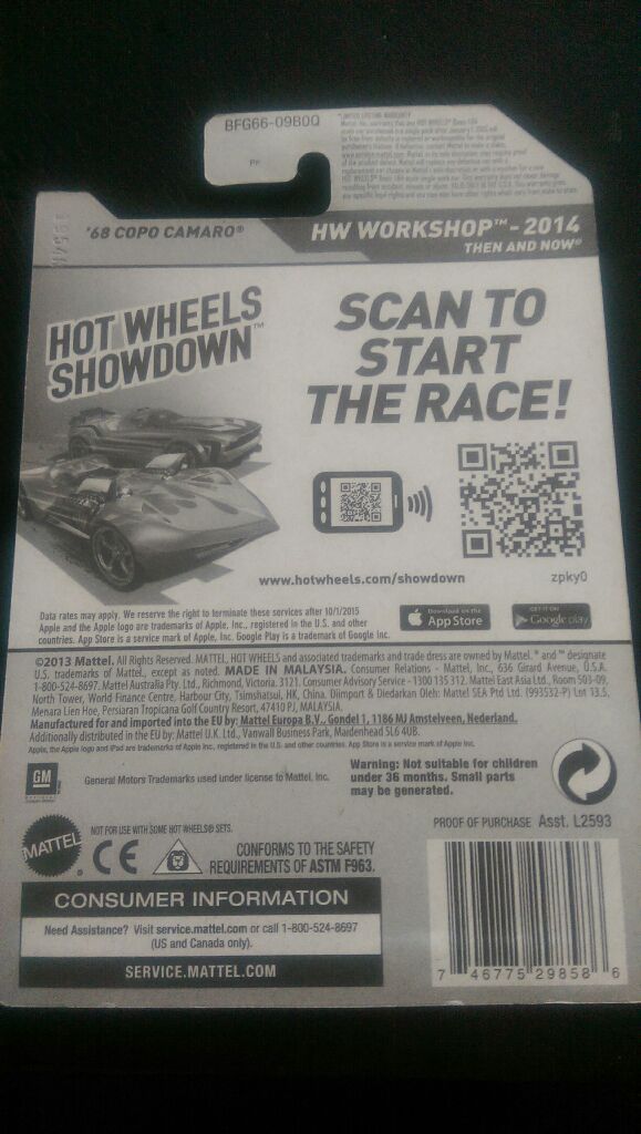 ‘68 Copo Camaro - 2014 - HW Workshop - Then & Now toy car collectible - Main Image 2