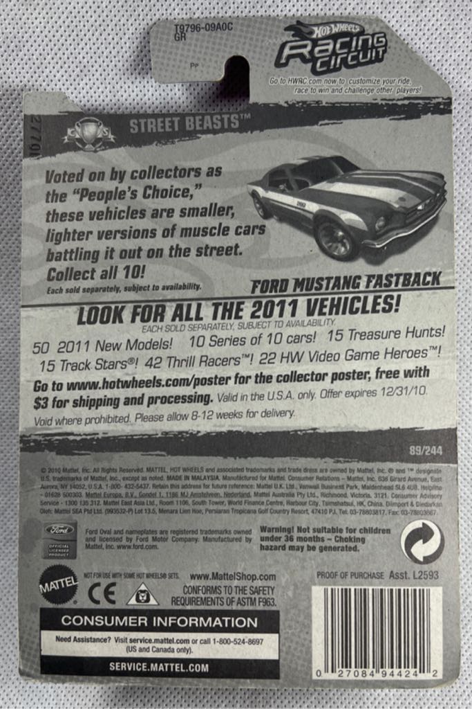 Ford Mustang Fastback - Metallic Red - Streat Beasts toy car collectible - Main Image 2