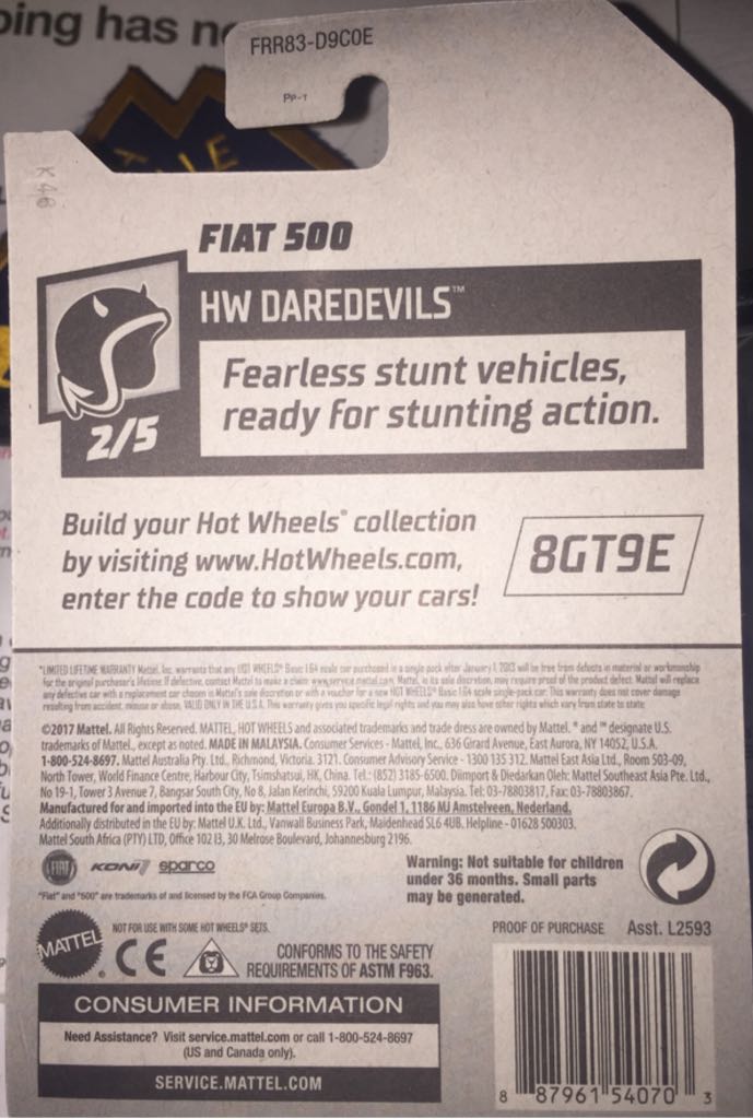 Fiat 500 - Dare Devils toy car collectible - Main Image 2