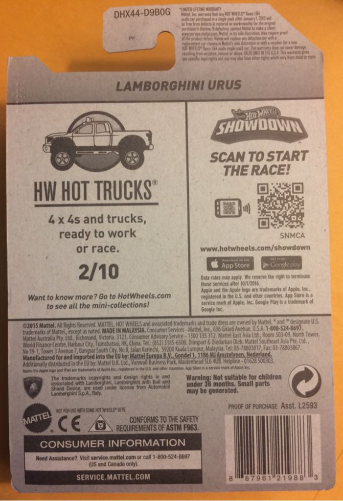 Lamborghini Urus - HW Hot Trucks toy car collectible - Main Image 2