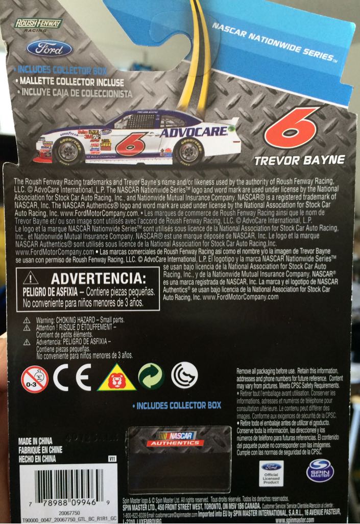 Nascar 6 Advocare - Nascar Authentics toy car collectible - Main Image 2