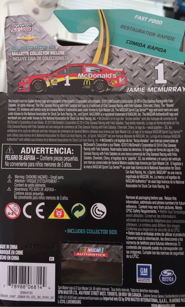 Nascar 1 - Nascar Authentics toy car collectible - Main Image 2