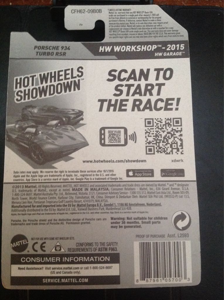 Porsche 934 Turbo RSR Black - 2015 HW Workshop toy car collectible - Main Image 2