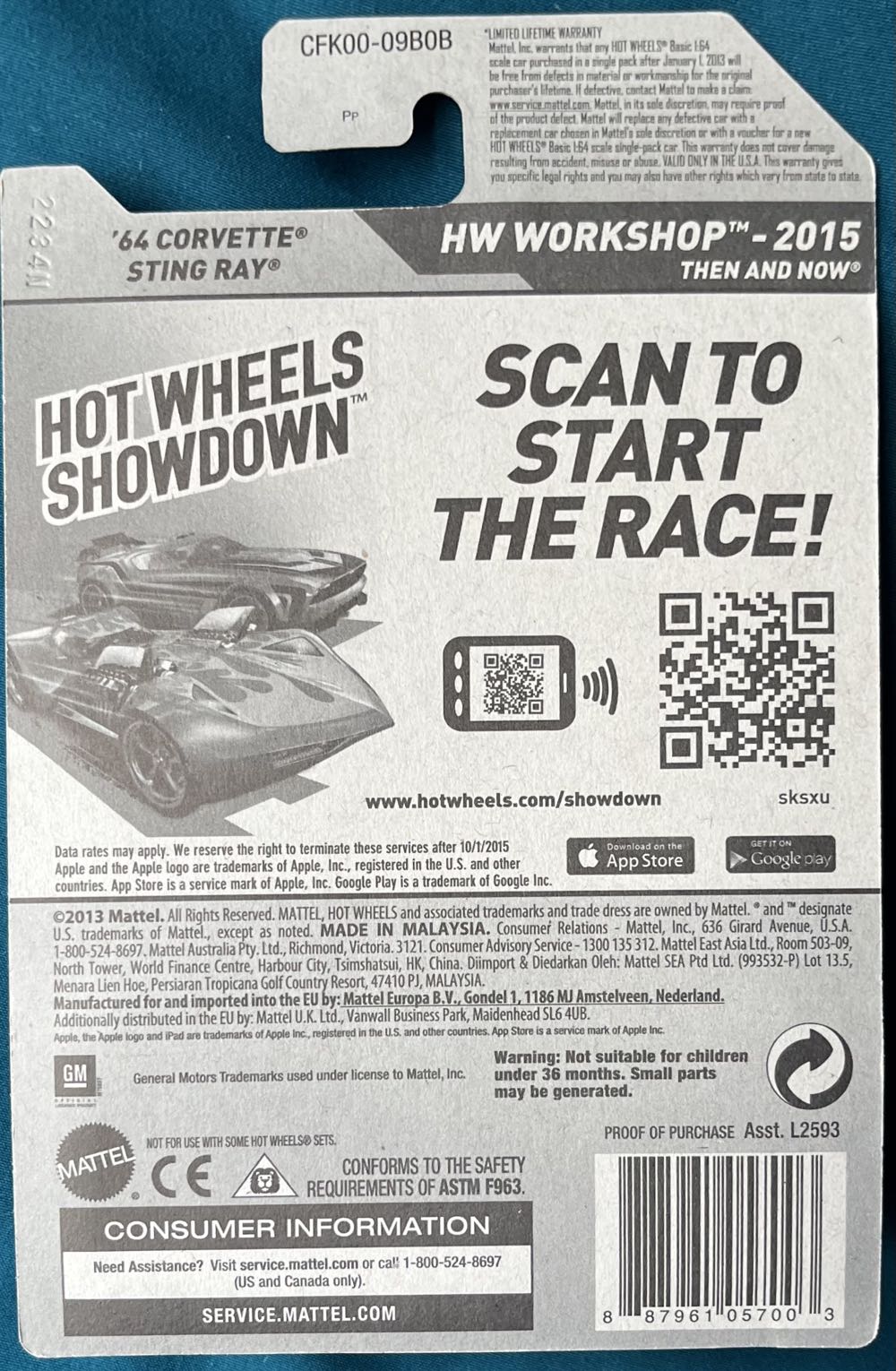 ‘64 Corvette Sting Ray - HW Workshop 2015 - Then And Now toy car collectible - Main Image 2