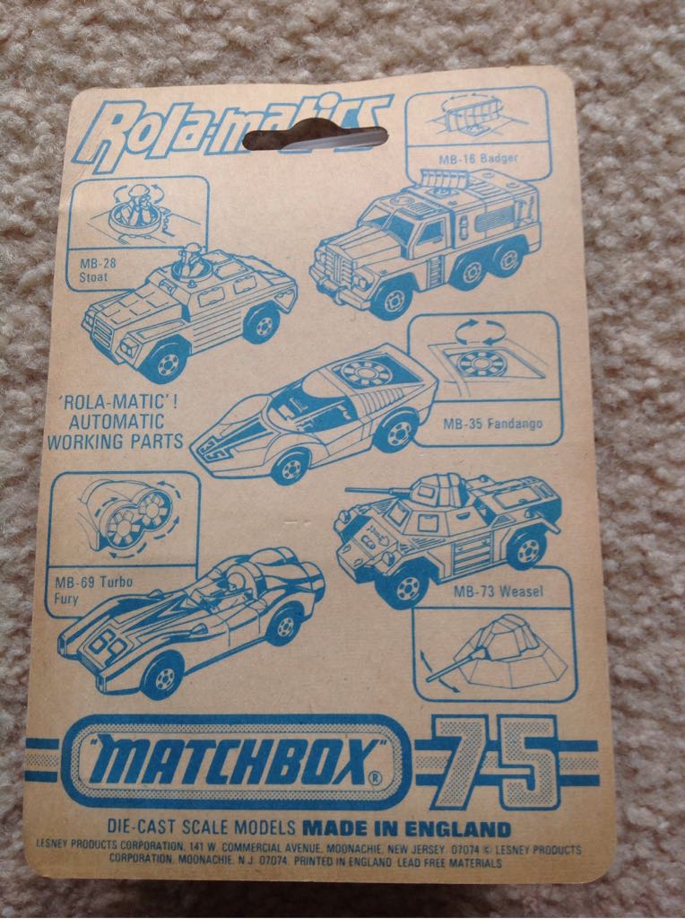 Turbo Fury - Matchbox Rolamatics toy car collectible - Main Image 2