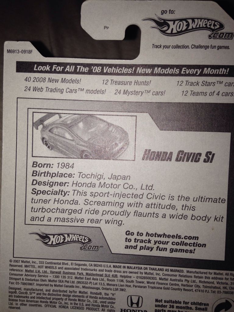 Honda Civic Si - 2008 All Stars toy car collectible - Main Image 2