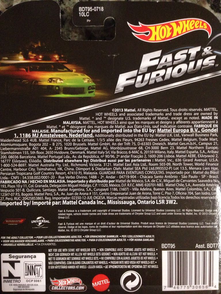 Fast & Furious - 2013 Retro Entertainment Series toy car collectible - Main Image 2