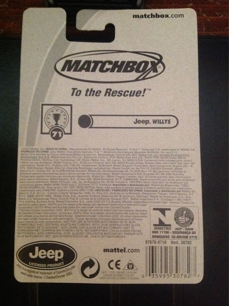 Jeep, WILLYS - MATCHBOX HERO*CITY COLLECTION toy car collectible - Main Image 2