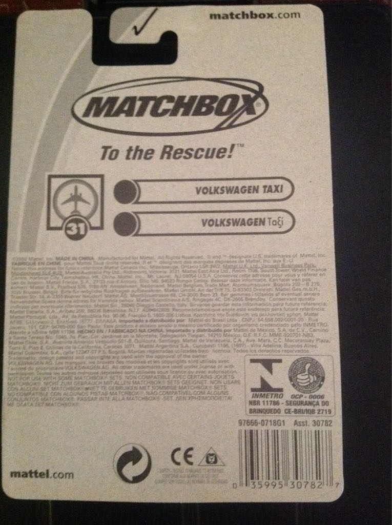 VW-VOLKSWAGEN TAXI - MATCHBOX HERO*CITY COLLECTION toy car collectible - Main Image 2