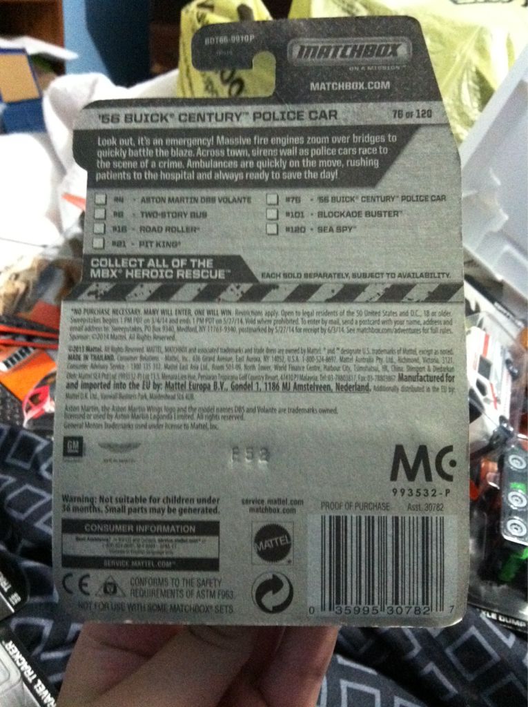 ’56 Buick Century Police Car - MBX Heroic Rescue toy car collectible - Main Image 2