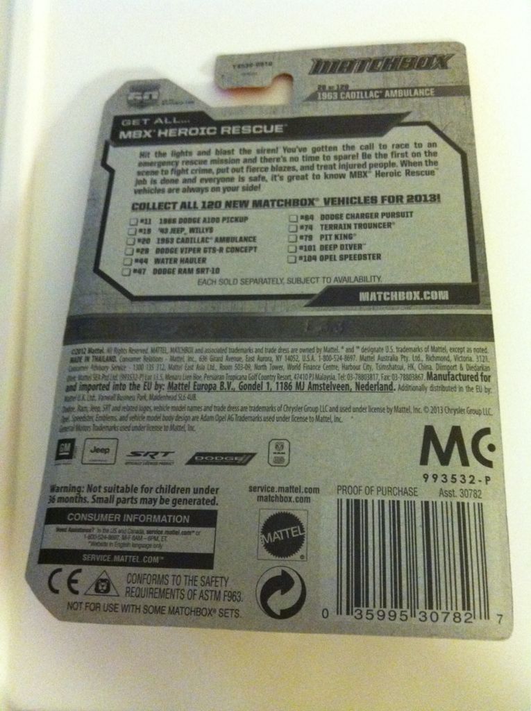 Cadillac Ambulance 1963 - MBX Heroic Rescue toy car collectible - Main Image 2