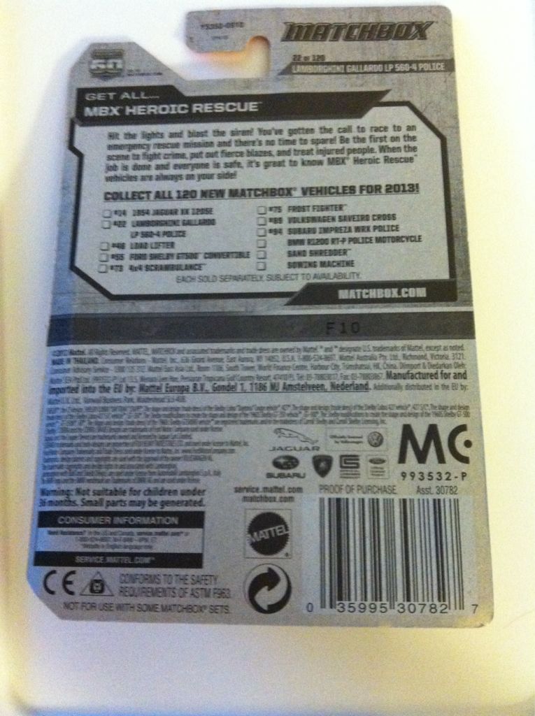 Lamborghini Gallardo LP 560-4 Police - MBX Heroic Rescue toy car collectible - Main Image 2