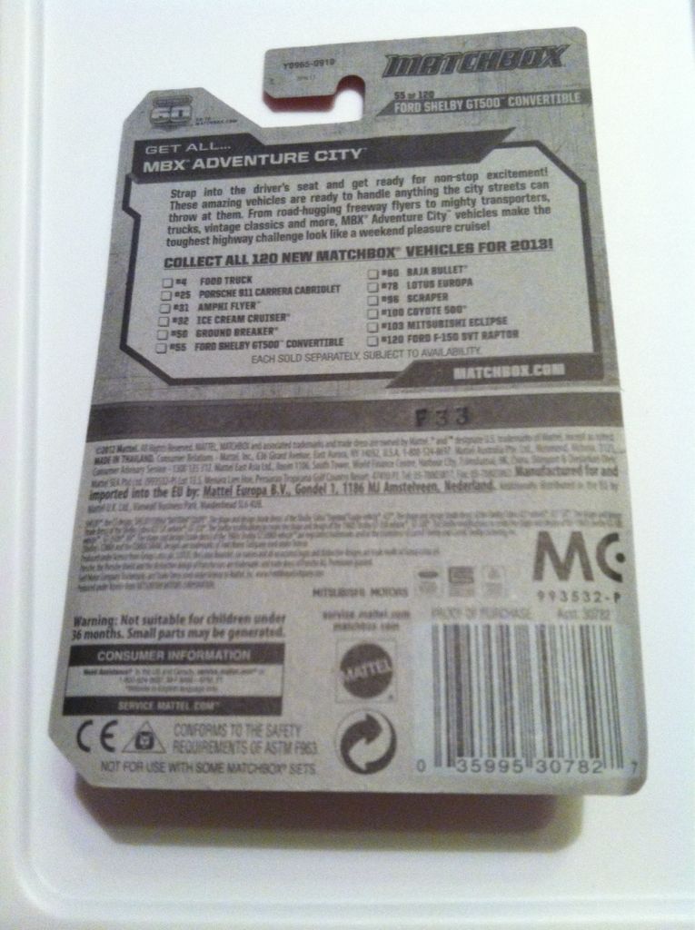 Ford Shelby GT500 Convertible - MBX Adventure City toy car collectible - Main Image 2