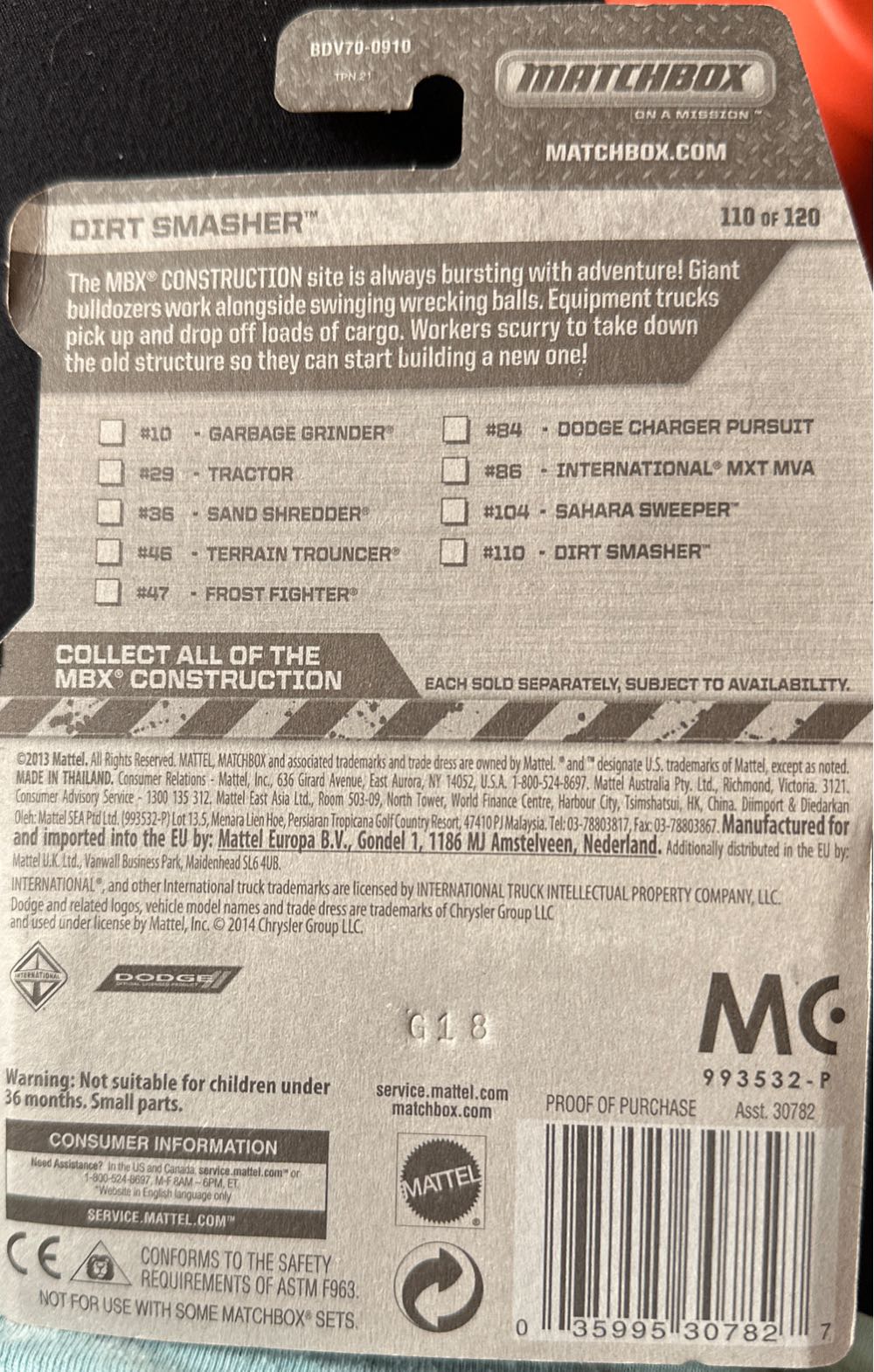 *”Dirt Smasher” - Matchbox Convoys toy car collectible - Main Image 5