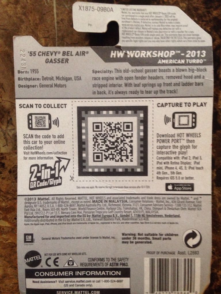 ’55 Chevy Bel Air Gasser - HW WORKSHOP toy car collectible - Main Image 2