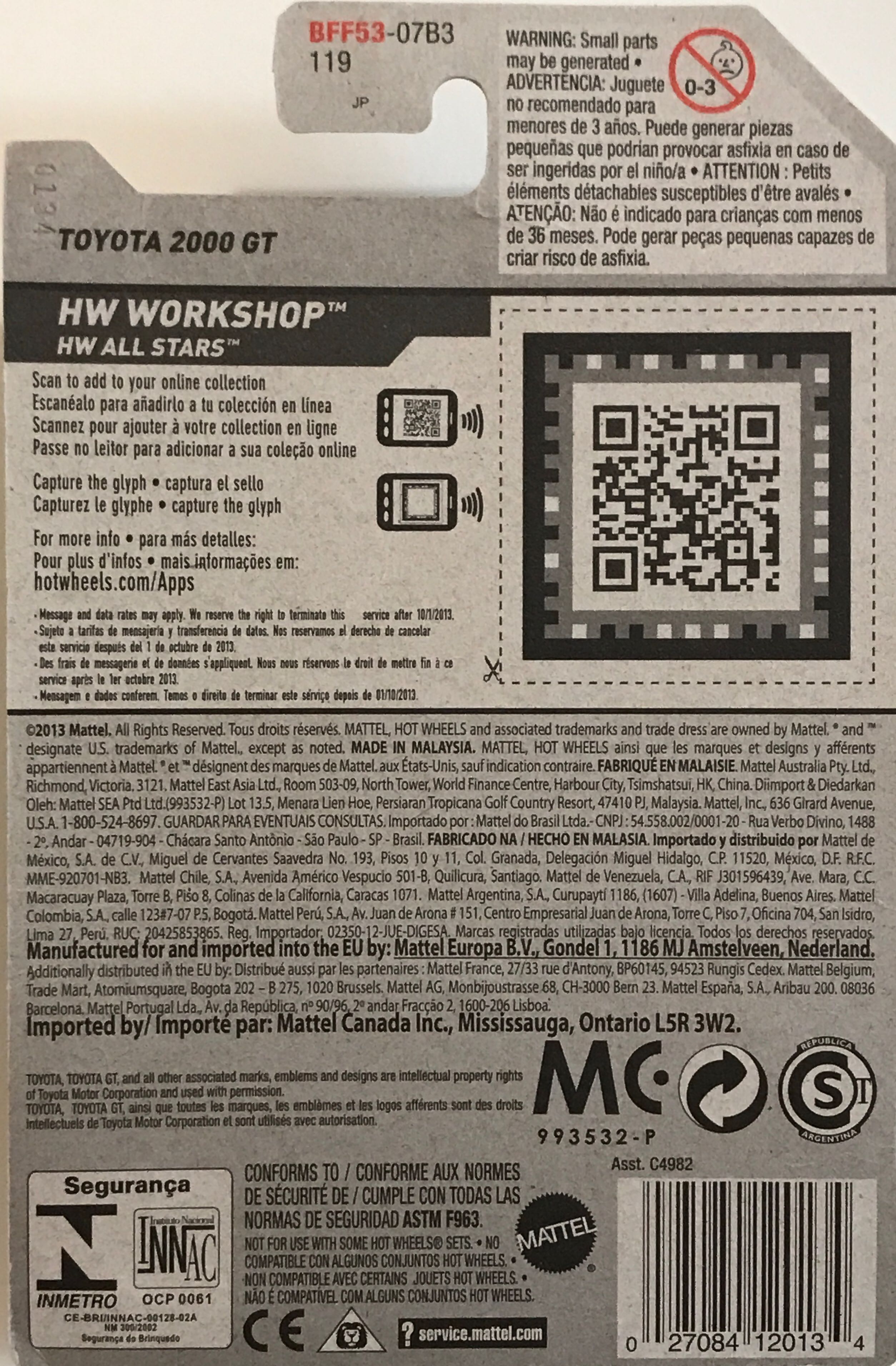 1967 Toyota 2000 GT - HW Workshop: All Stars toy car collectible - Main Image 2