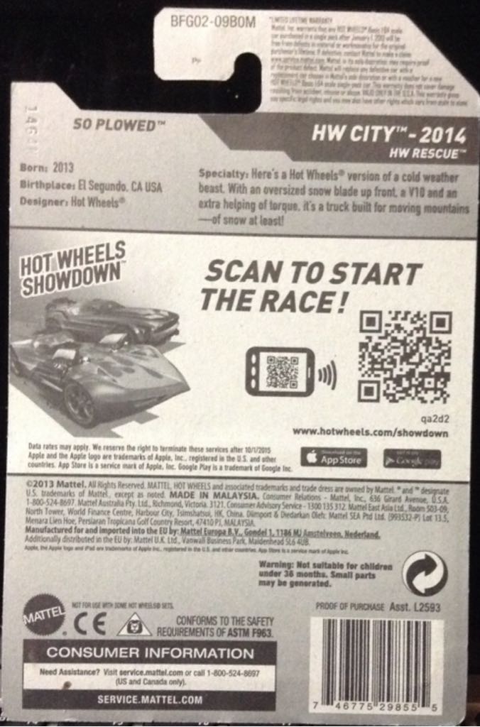 So Plowed - 2014 Hw City toy car collectible - Main Image 2