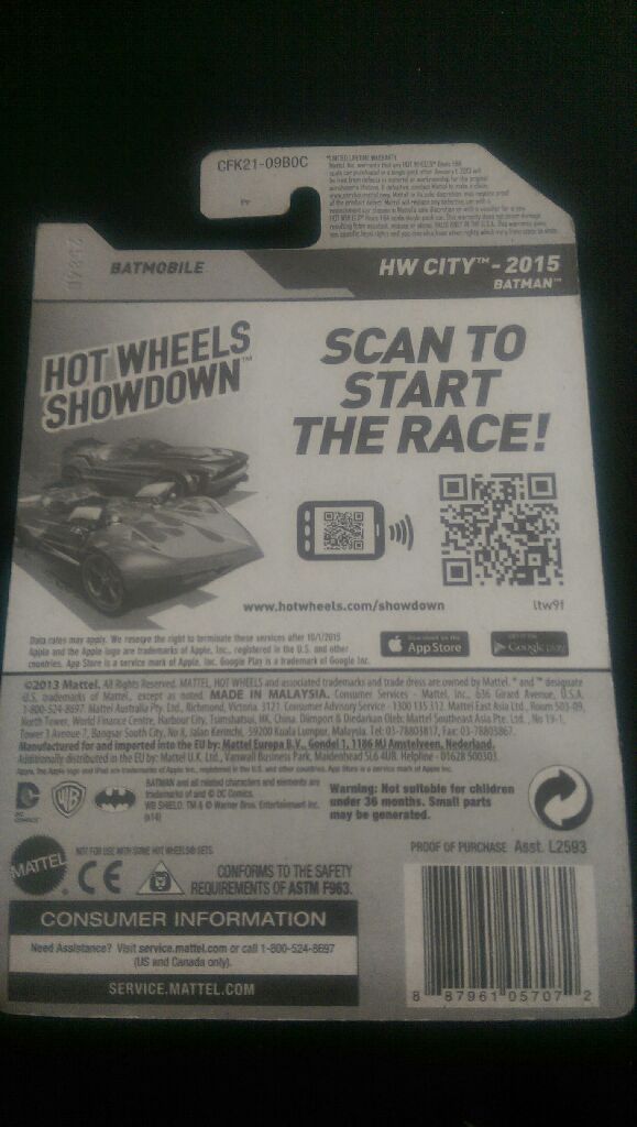 Batmobile - HW City toy car collectible - Main Image 2