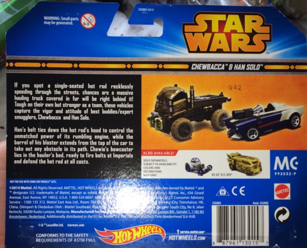 Chewbacca & Han Solo 2 Pack - 2014 Star Wars Character Series toy car collectible - Main Image 2