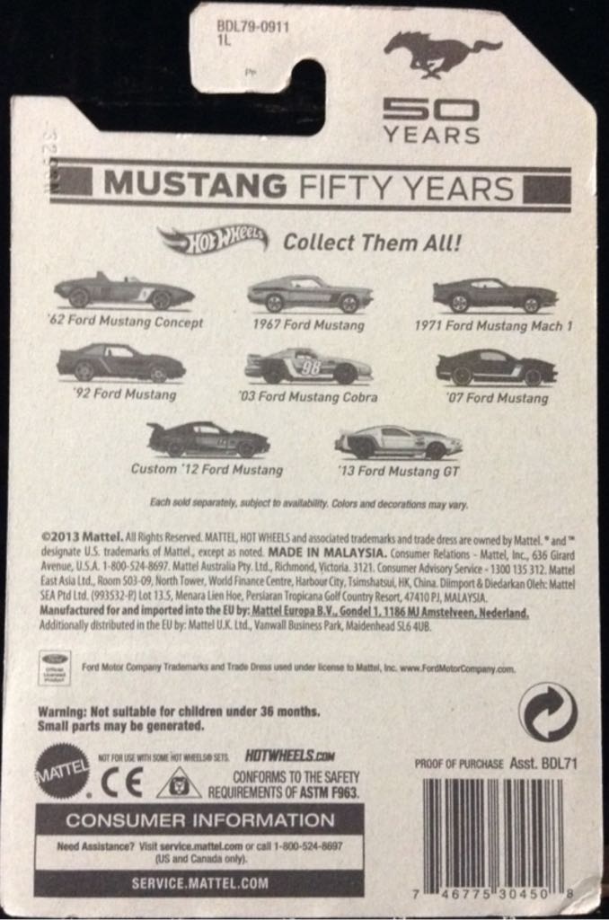 ’13 Ford Mustang - Mustang 50 Years toy car collectible - Main Image 2