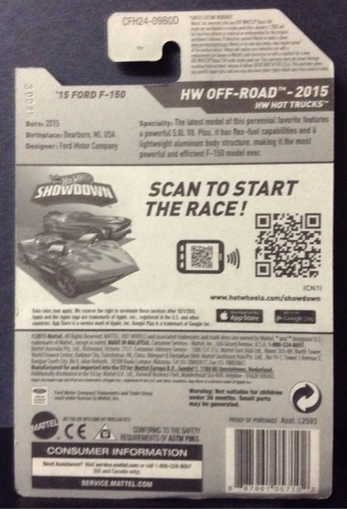 Hot Wheels Ford F-150 ‘15 - HW Off Road Hot Trucks toy car collectible - Main Image 2