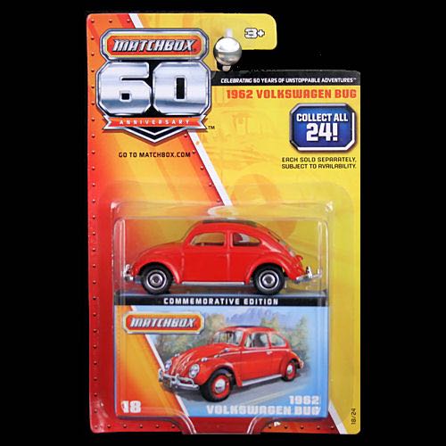 Volkswagen Beetle - 1962 - Matchbox 60th Anniversary toy car collectible - Main Image 1