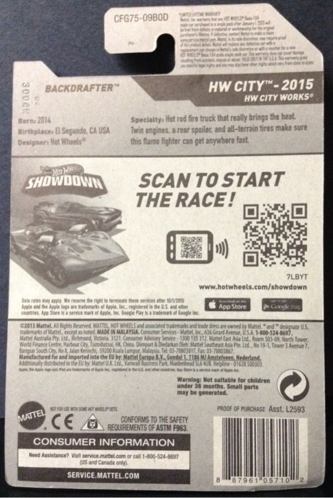 Backdrafter - HW City - City Works toy car collectible - Main Image 2