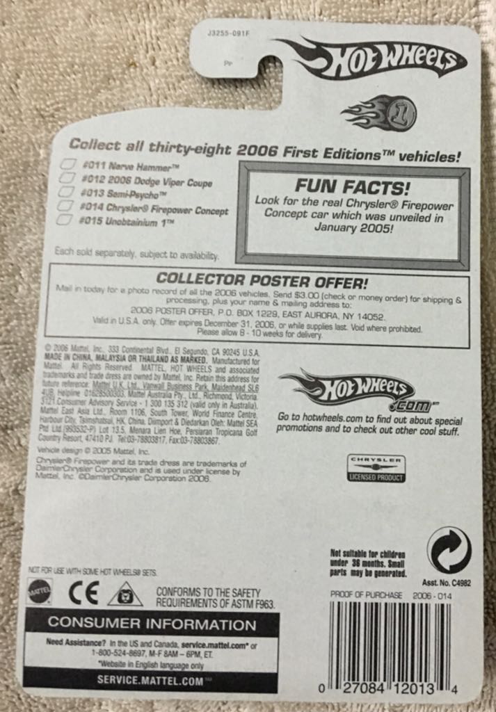 Chrysler Firepower Concept - ’06 First Editions toy car collectible - Main Image 2