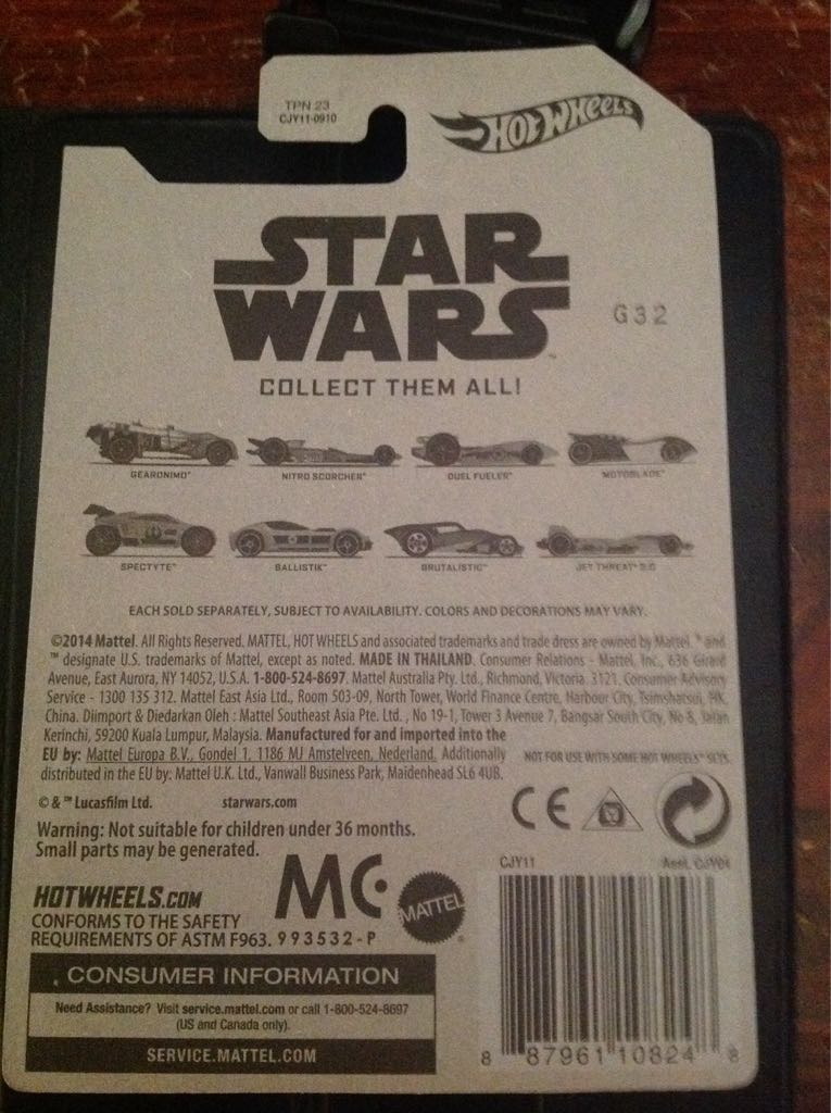 Hot Wheels Star Wars ’14 6/8 - Star Wars Return Of The Jedi toy car collectible - Main Image 2