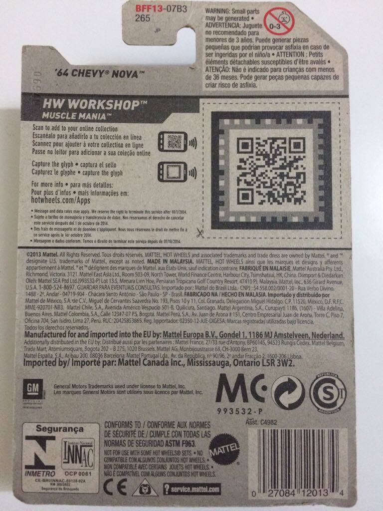 64 Chevy Nova - 2020 HW Flames toy car collectible - Main Image 2