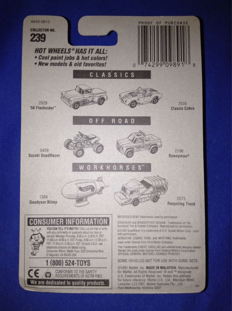 Mercedes-Benz ‘93 Unimog - Mainline toy car collectible - Main Image 2