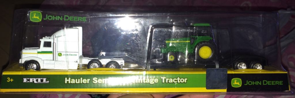 Ertl Hauler Semi And Vintage Tractor - John Deere toy car collectible - Main Image 1