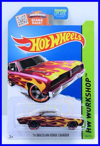 ’74 Brazilian Dodge Charger - HW Workshop-2015 Heat Fleet toy car collectible - Main Image 2