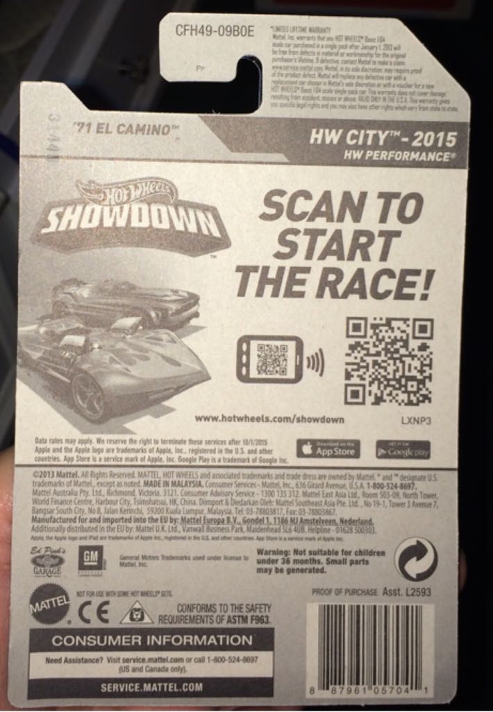 ’71 El Camino - HW Performance toy car collectible - Main Image 2