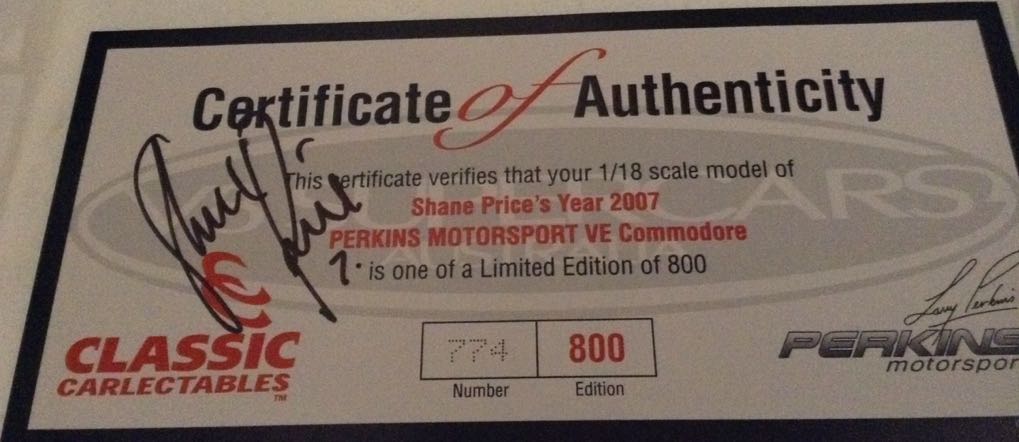 Shane Price - 2007 Jack Daniels VE Commodore  toy car collectible - Main Image 2