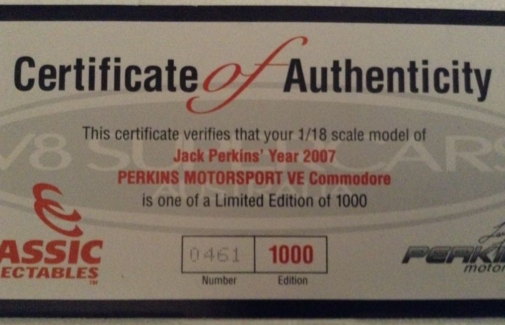 Jack Perkins - 2007 Jack Daniels VE Commodore  toy car collectible - Main Image 2