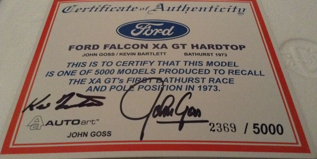 Kevin Bartlett and John Goss - Bathurst 1973 XA Falcon - Bathurst toy car collectible - Main Image 2