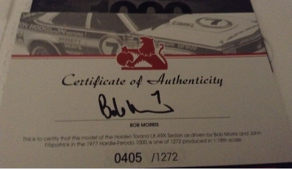 Bob Morris and John Fitzpatrick - Bathurst 1977 A9X - Bathurst toy car collectible - Main Image 2