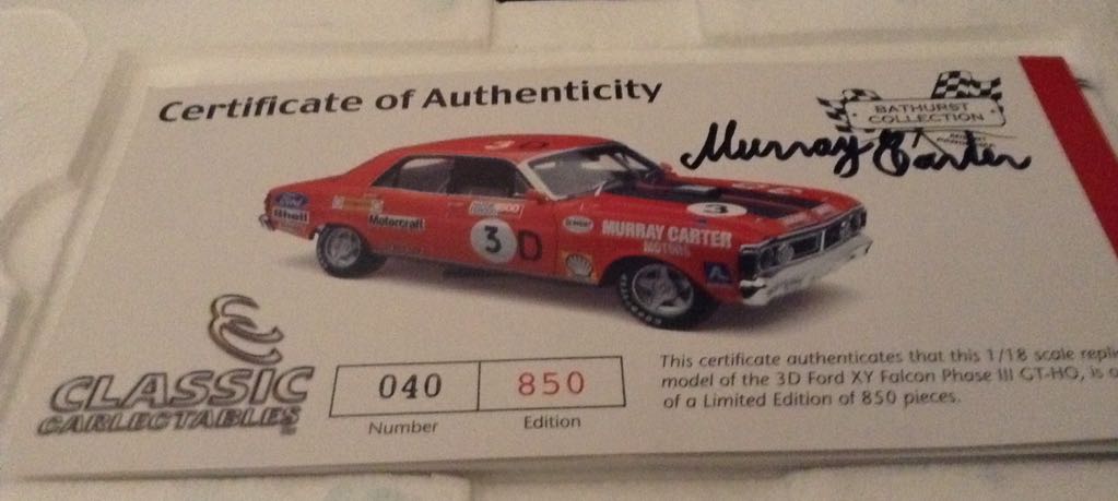 Murray Carter - Bathurst 1972 Falcon XY GT-HO - Bathurst toy car collectible - Main Image 2