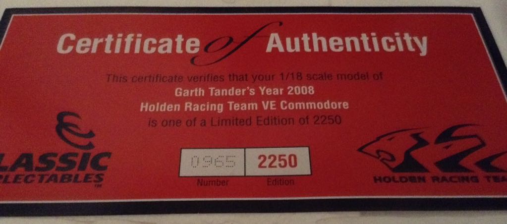 Mark Skaife and Garth Tander - 2008 Phillip Island - Code 3 - Bathurst toy car collectible - Main Image 2