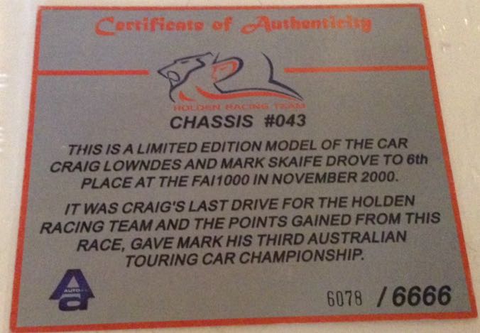 Craig Lowndes and Mark Skaife - 2000 Bathurst  - Craig Lowndes toy car collectible - Main Image 2