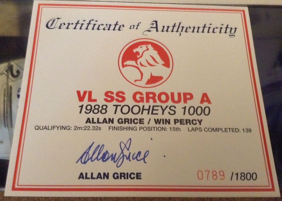 Allan Grice and Win Percy - 1988 Bathurst VL Commodore - Bathurst toy car collectible - Main Image 2