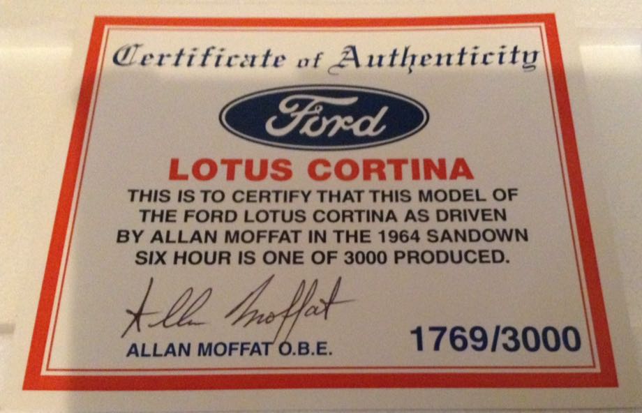 Allan Moffat 1964 Lotus Cortina - Allan Moffat toy car collectible - Main Image 2