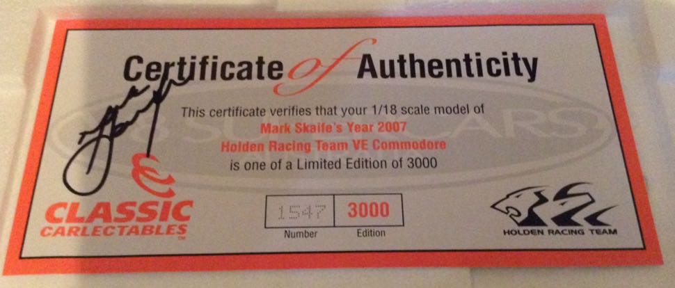 Mark Skaife 2007 Holden VE Commodore  - Mark Skaife toy car collectible - Main Image 2