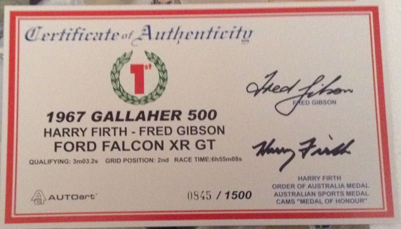 Bathurst Winner 1967 - Fred Gibson and Harry Firth - Bathurst Winners 1/18 toy car collectible - Main Image 2