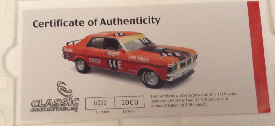 John French Bathurst 1971 Ford Falcon - Bathurst toy car collectible - Main Image 2